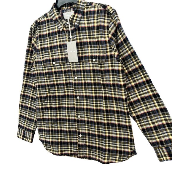 Everlane Flannel Shirt Men M Beech Plaid Brushed Cotton Outdoors Cabin Gorpcore - Picture 4 of 16